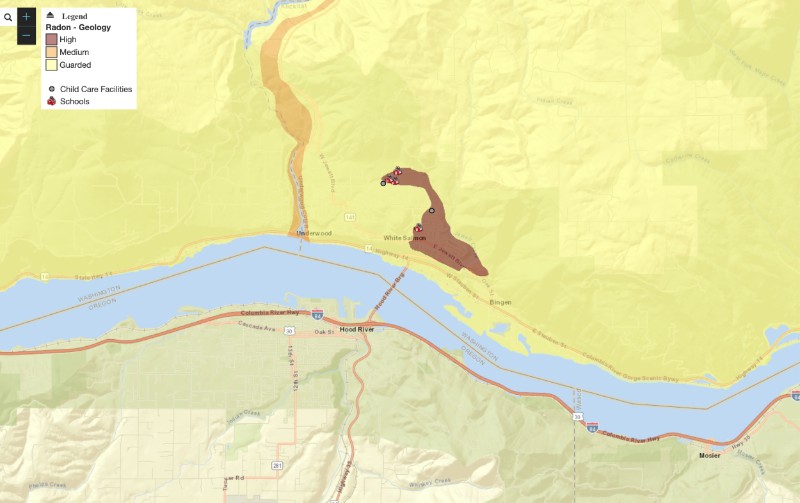 Columbia Gorge Area Radon Levels - Washington